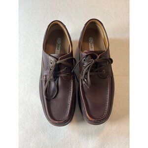 Joya Ortholite Mens Brown Leather Lace-Up Shoes Size 10.5
